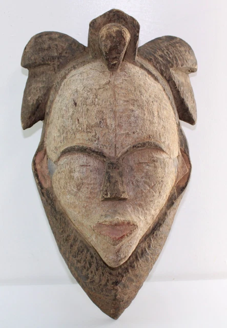 Antique African Nigerian Mask Tribal Art Face Vintage Wood Hand Carved Mask