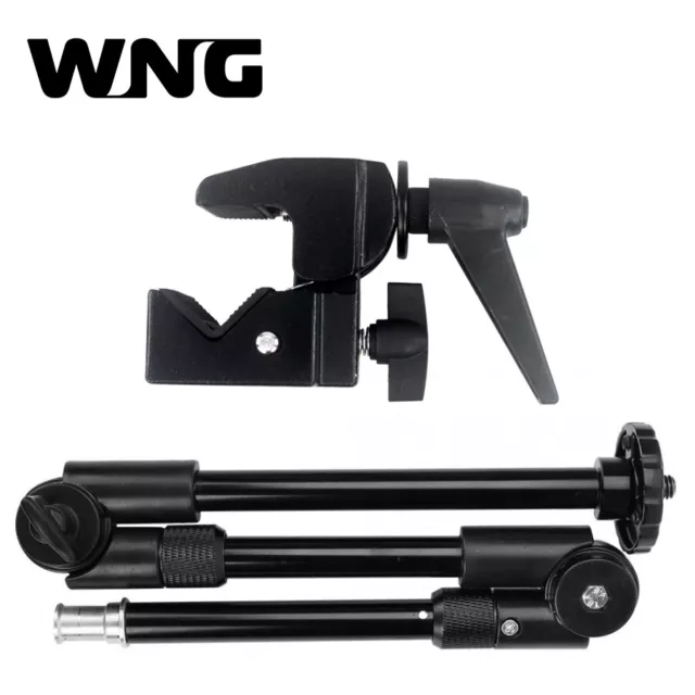 3 Section Adjustable Magic Arm Articulating Extension Bracket with Super Clamp