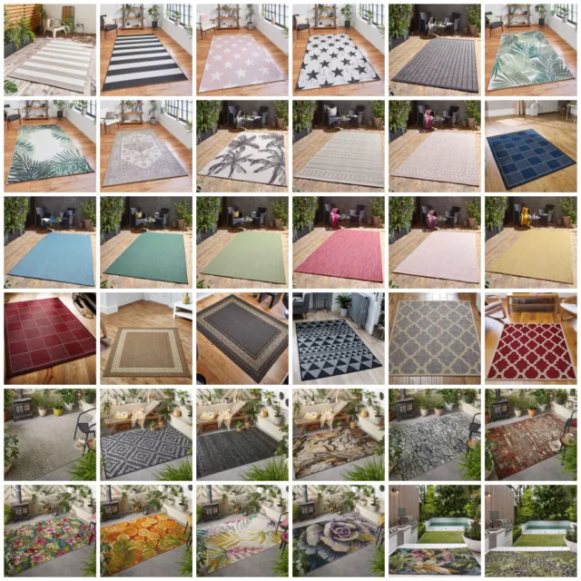 Indoor/Outdoor Small Extra Large Rugs Modern Garden Patio soft pile Rugs Mat UK