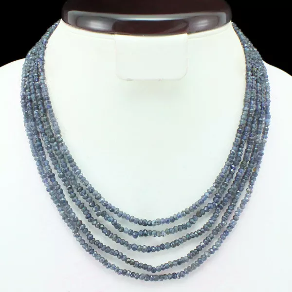 Truely Marvellous 178.00 Cts Natural Faceted 5 Strands Blue Tanzanite Necklace