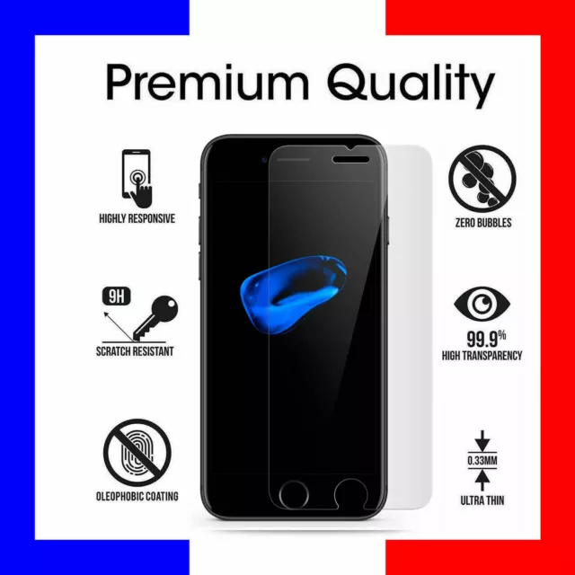 Vitre Verre Trempé Film de Protection Ecran iPhone 4S/5S/SE/6/6S/7/8/X/XR/11 Pro