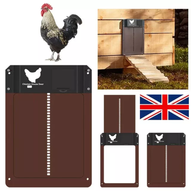 Chicken Coop Door Automatic Waterproof With Light Sensor Poultry Gate Hen
