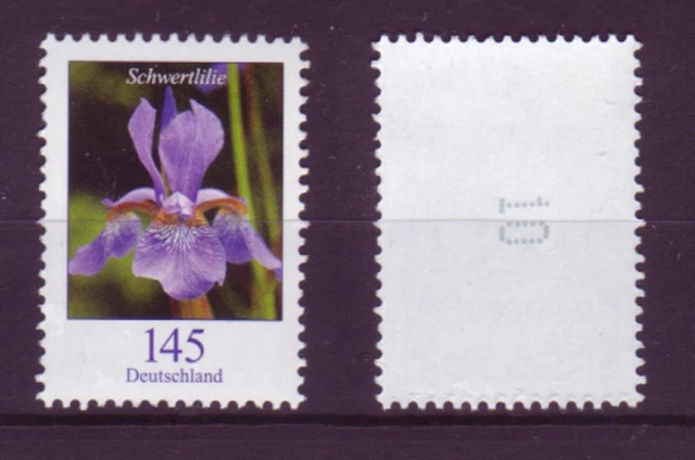 Bund 2507 RM mit gerade Nummer Blumen Schwertlilie 145 Cent postfrisch
