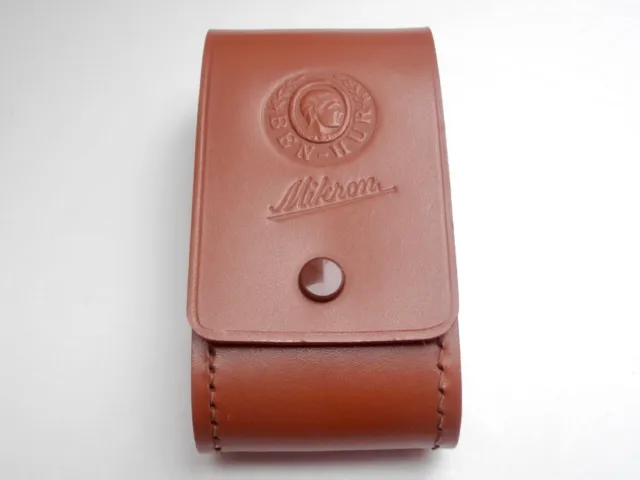 APOLLO BEN HUR MIKRON Case, Rasierhobel ETUI SOLINGEN Razor Brown Leather!