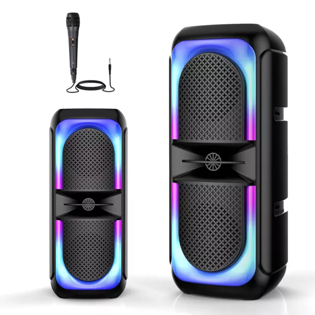 Tragbarer Bluetooth 5.0 Lautsprecher Subwoofer TWS Musikbox RGB Lichter Stereo