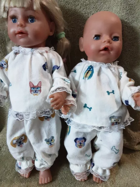 17"ZAPH BABY BORN or INTERACTIVE SISTER HANDMADE  DOLL PYJAMAS