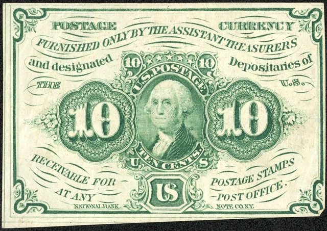 First Issue 10C Ten Cent Fractional Postage Currency Note Fr#1242