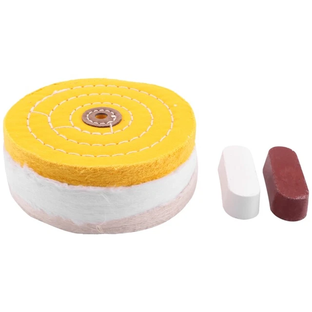 5Pcs 6 Inch Buffing Polishing Wheels for Bench Grinder with Polishing Compoundh
