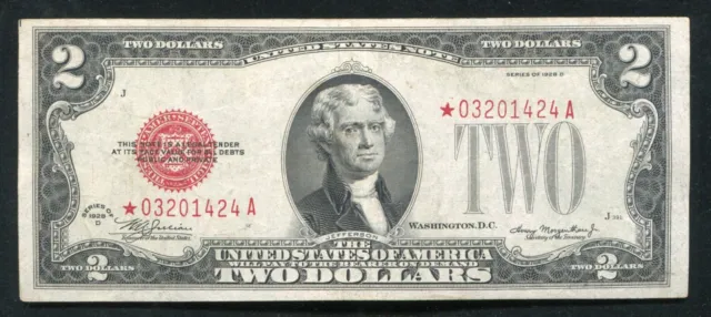 Fr. 1505* 1928-D $2 *Star* Legal Tender United States Note About Uncirculated