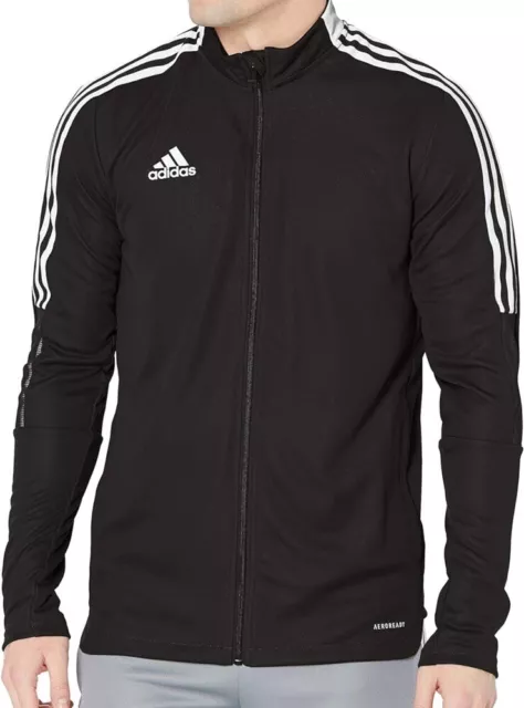 Adidas Tiro21 Track Jacket Mens large Full Zip Black White Aeroready GM7319 New