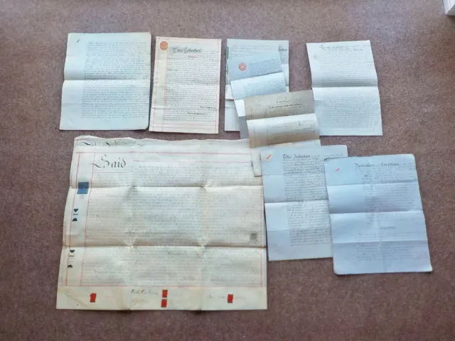 1849-1895 Lancashire Job Lot hand written Vellum + paper Documents + Indentures