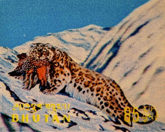 BHUTAN, ENDANGERED FAUNA, SNOW LEOPARD, Lenticular 3D Stamp, MNH, Year
