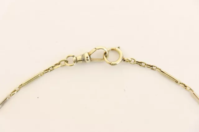 14K YELLOW GOLD Vintage Art Deco Trombone Link Pocket Watch Chain 13 ...