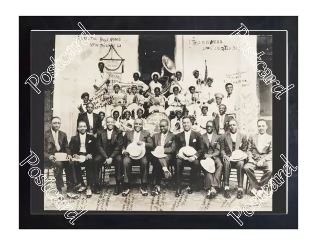 Historic Louis Armstrong & his band visit Municipal Boys Home 1931 Jazz Postcard