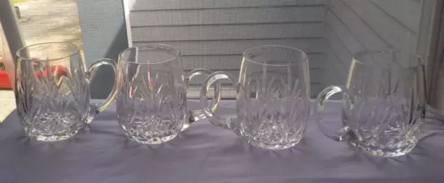 A SET OF FOUR GALWAY Irish Crystal  Glass  Beer   UNUSED