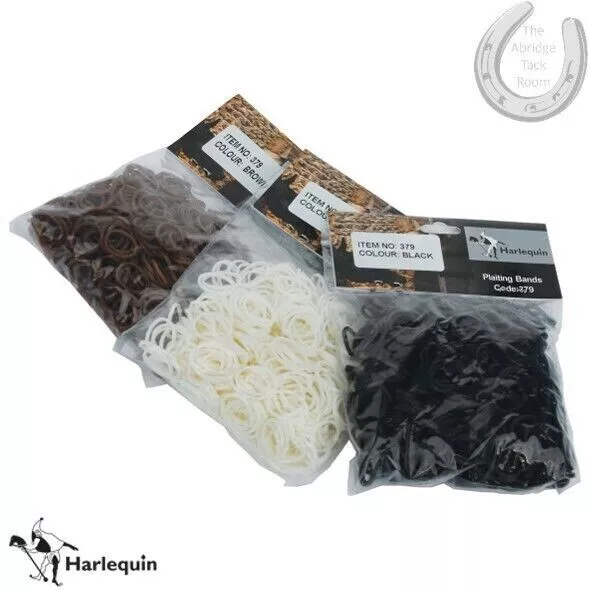 Harlequin Plaiting Bands - Black &  White - For Horse  Mane & Tail -  Showing