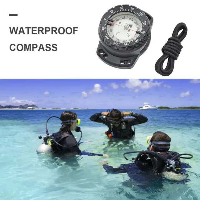 Outdoor-Camping-Kompass, wasserdicht, leuchtend, Unterwasseruhr (schwarz) 3