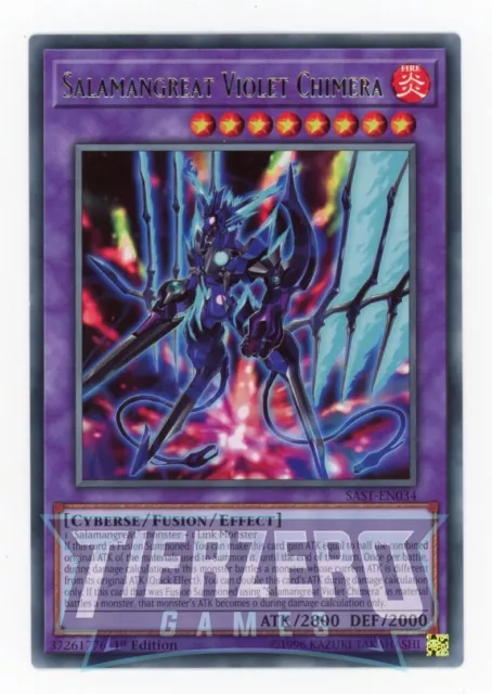 Yugioh Salamangreat Violet Chimera SAST-EN034 Rare 1st Edition Near Mint / LP