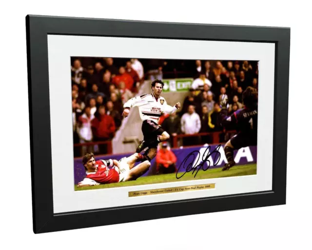 Signed Ryan Giggs FA CUP GOAL Manchester United Photo Photograph Picture Frame 2