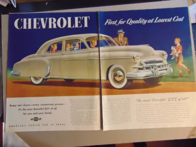 1949 CHEVROLET STYLELINE DE LUXE 4-Door Sedan vintage print ad