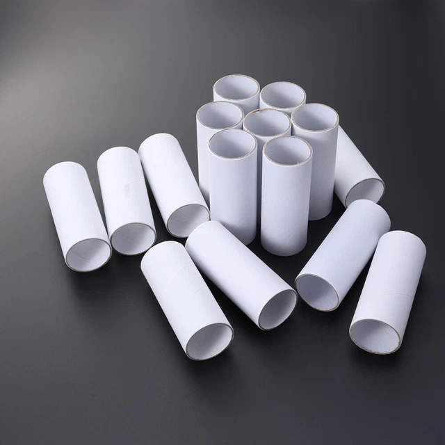 20 PIEZAS Tubos de cartón blancos para niños para manualidades embalaje tubo de cartón