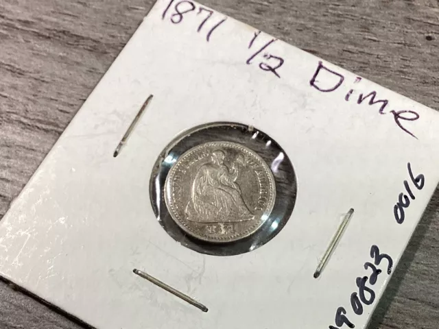 1871 Seated Liberty Half Dime-90% Silver-Type 4–090823-0016