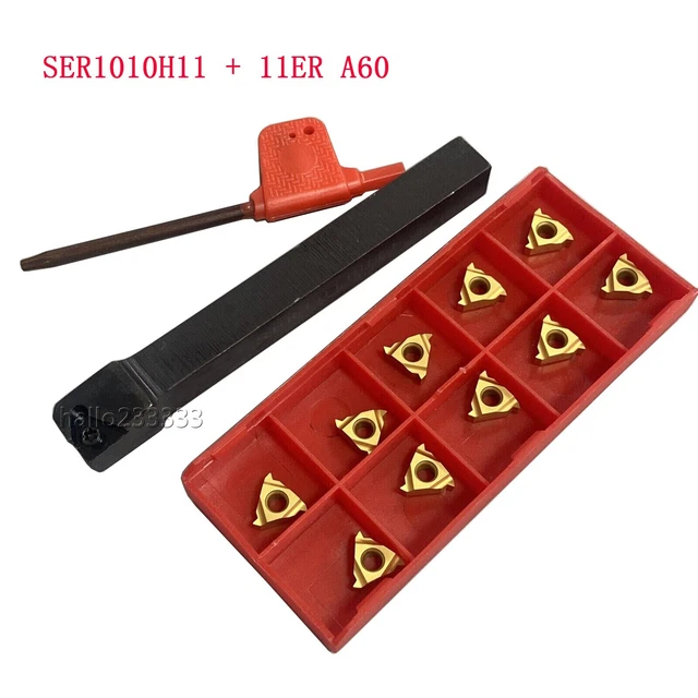 10mm SER1010H11 External thread turning tool holder +11ER A60 Carbide insert