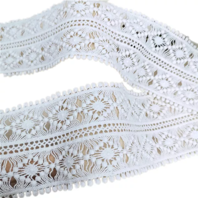 1Yard Cotton Crochet Lace Trim Embroidered Ribbon DIY Sewing Wedding Dress Craft 3