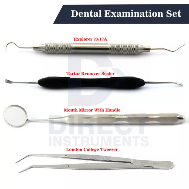 Dental Examination Kit Student Diagnostic Teeth Cleaning Pick Probes Mirror Lab