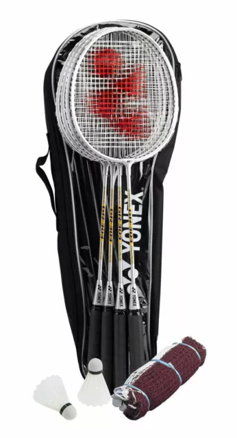 Yonex 4 Players Badminton Racquet Set Racket - Shuttlecocks -Net - Poles - Bag