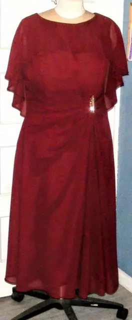 no tags size 16-18 deep wine mother of the bride long dress elegant & flattering