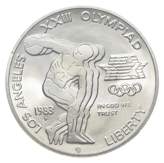 1983 Unc Olympic Discus Commemorative Silver Dollar $1 *0345