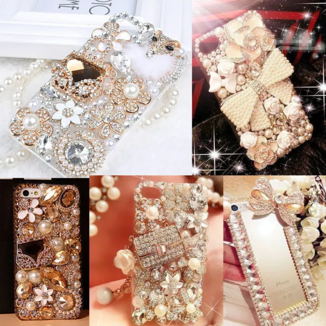 For iPhone 13 12 11 XS Max XR Hard Case Luxury Bling Rhinestone Diamond Crystal