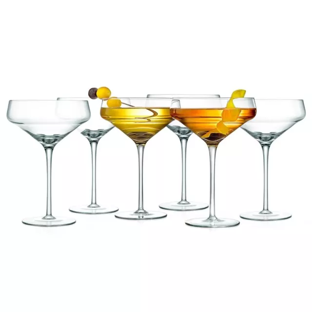 NutriChef 6 Sets of Crystal Martini Glass - Ultra Clear, Elegant Crystal-Clear