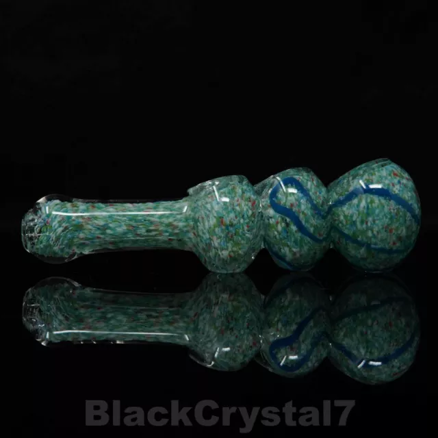 6 inch Handmade Thick Heavy Green Triple Bowls Tobacco Smoking Bowl Glass Pipes