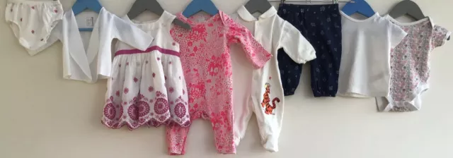 Baby Girls Bundle Of Clothing Age 0-3 Months John Lewis F&F Miniclub M&S
