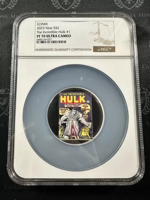 2023 NIue Comix The Incredible Hulk 1 oz Proof Silver NCG PF70 Ultra Cameo