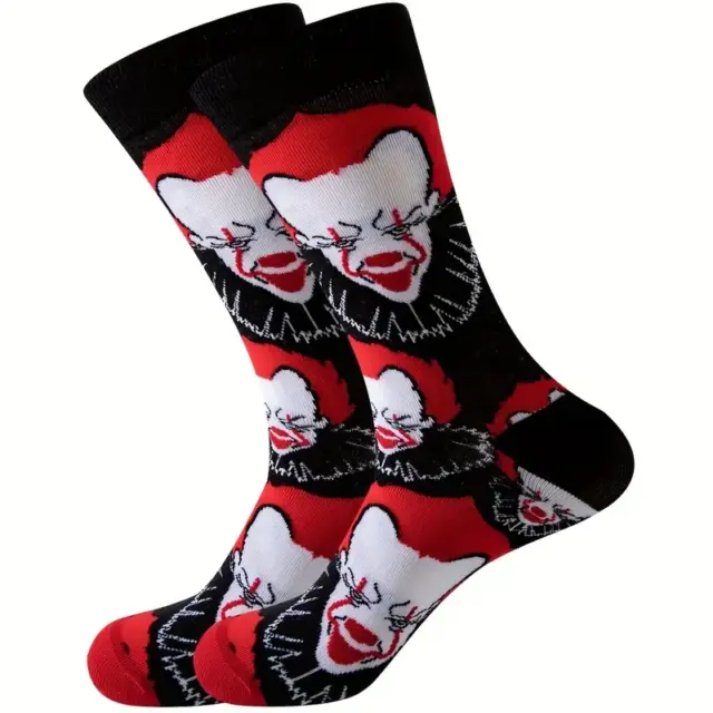new 1pr mens Pennywise Horror IT clown themed mid calf socks.UK 7-10