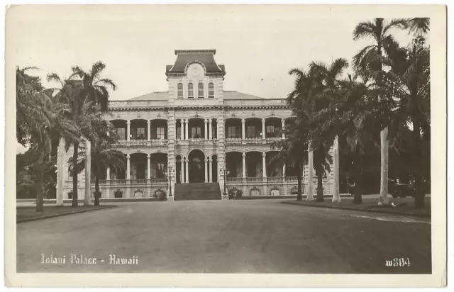 Honolulu Hawaii HI ~ Iolani Palace ~ RPPC Real Photo Postcard 1930's