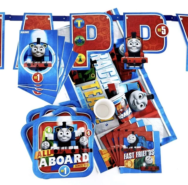 THOMAS THE TANK engine themed balloons bunting banner party table ...