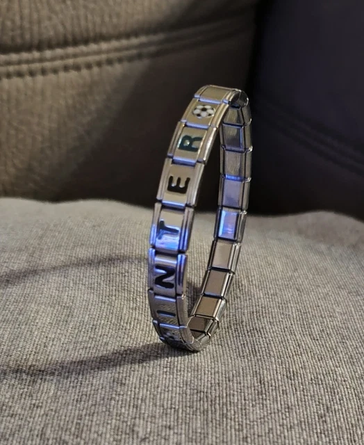 Bracciale F.C. Internazionale - Acciaio Inox, Con Placca Smaltata, Uomo - Foto 7