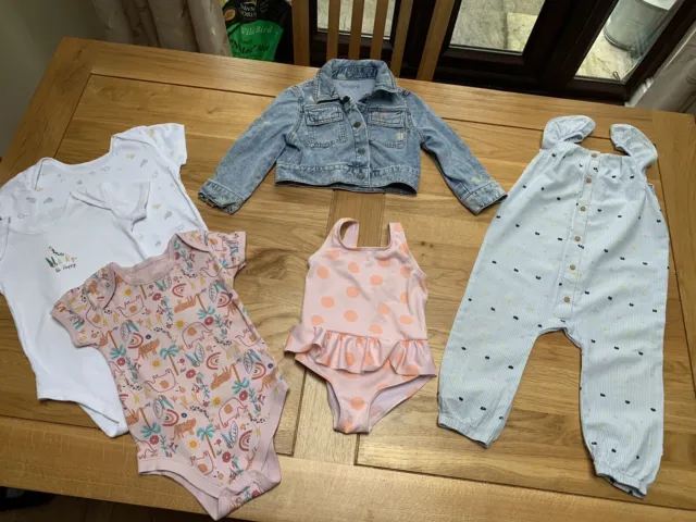 baby girl bundle 18-24 months denim jacket swim costume vests