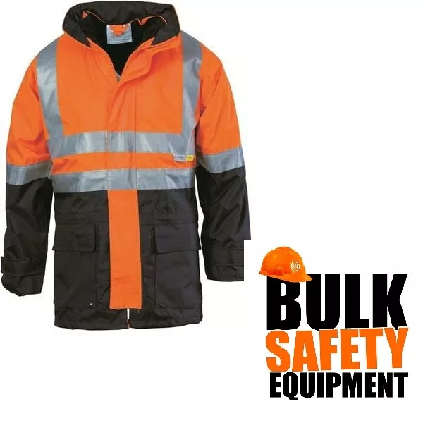 DNC 4 in 1 HI VIS ORANGE / NAVY.BREATHABLE JACKET & VEST 3M TAPED