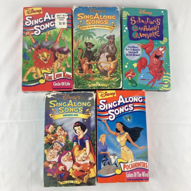 Vintage Walt Disney Sing Along Songs Vhs Lot Of Video Tapes Picclick