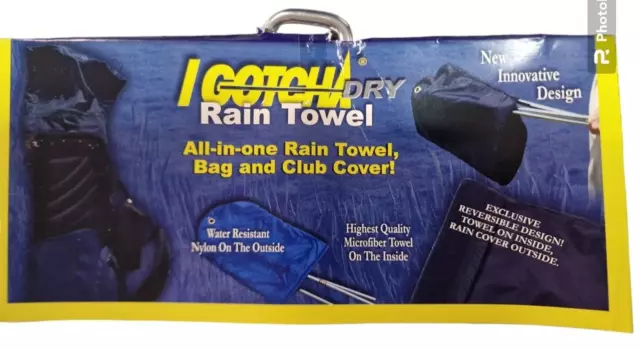 I Gotcha Golf Dry Rain Towel Handtuch All In One Bag-Club Cover Microfiber Neu 2