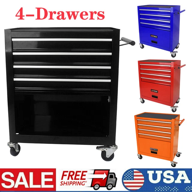 4DRAWER ROLLING TOOL Chest Mobile Workbench Storage With