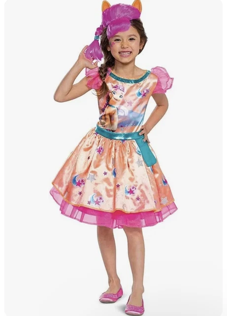 Deluxe Sunny Starscout Child Girls Costume Dress & Bonus Wig My Little Pony 7-8
