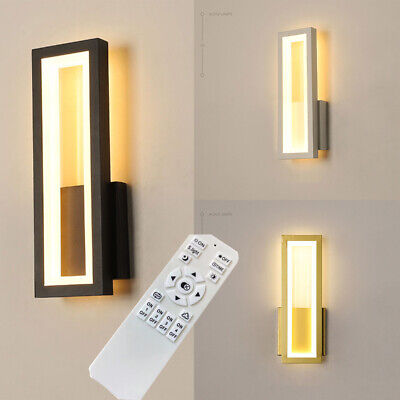 Modern LED Indoor Stepless Dimming Wall Light Room Bedside Lamp Remote Control