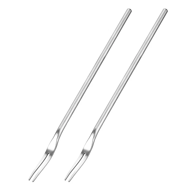 2Pcs Stainless Steel Fruit Forks, 8.66" Salad Fruit Tasting Forks for Birthday