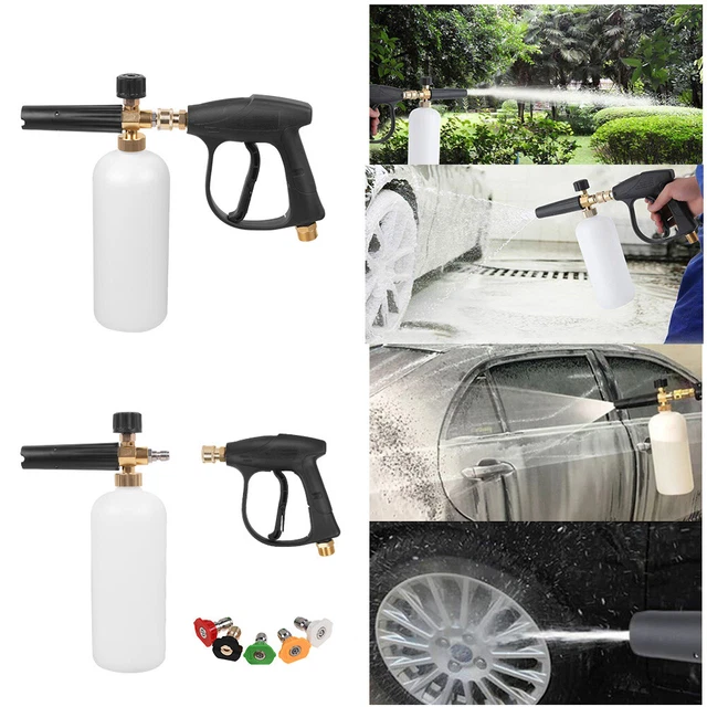 1/4" Snow Foam Pressure Washer Gun Car Wash Soap Lance Spray Bottle Nozzles Tips